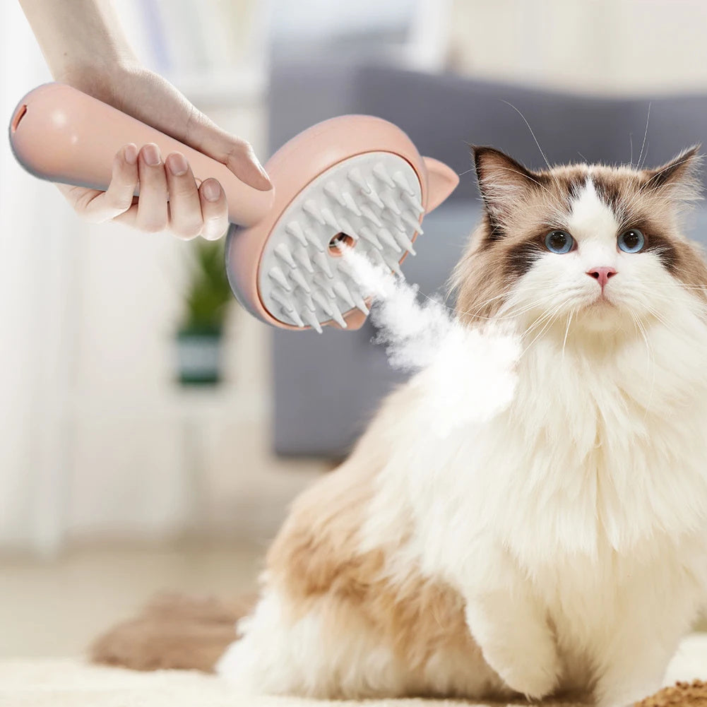 Rechargeable Mist Hair Cleaning Brush – Self-Cleaning Slicker Grooming Brush for Cats & Dogs