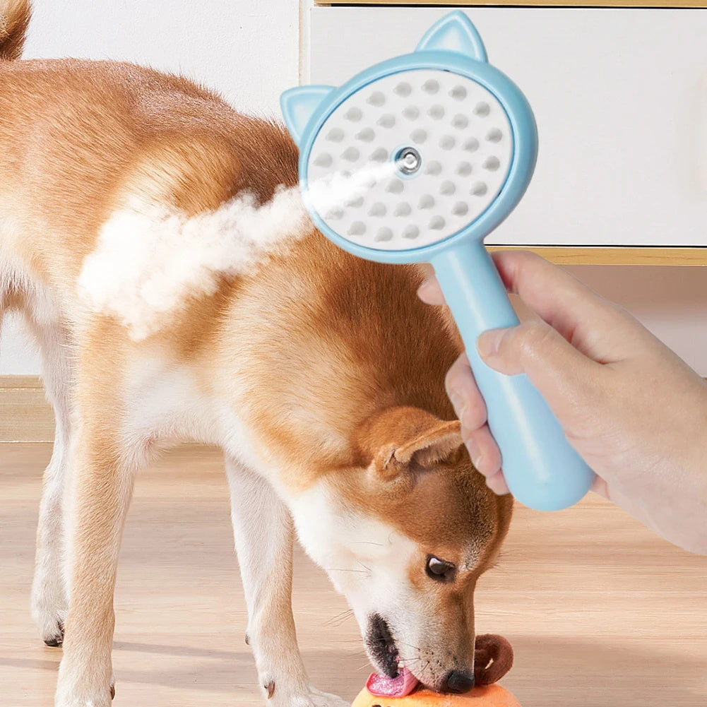 Rechargeable Mist Hair Cleaning Brush – Self-Cleaning Slicker Grooming Brush for Cats & Dogs