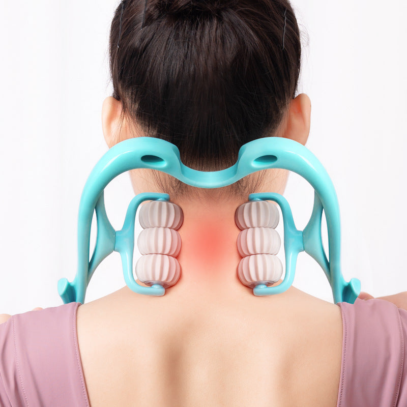 Multifunctional Six-Wheel Manual Neck Massager – Pain Relief Roller Massage Tool