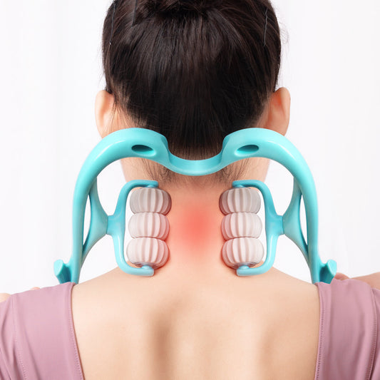 Multifunctional Six-Wheel Manual Neck Massager – Pain Relief Roller Massage Tool