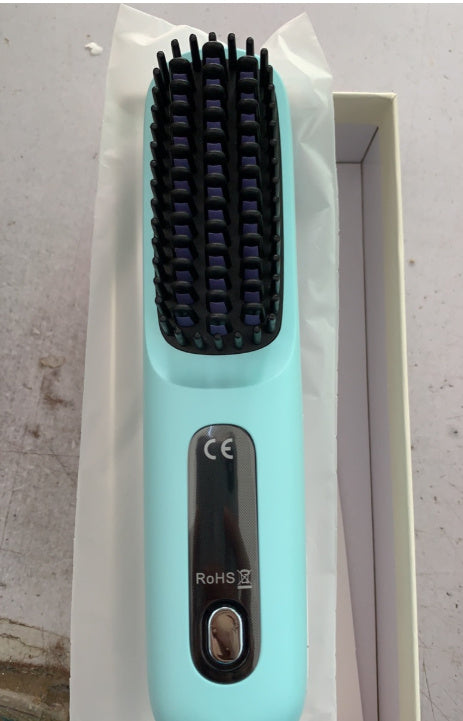 2-in-1 Wireless Hair Straightener Brush – Fast Heating Portable Comb with USB Charging