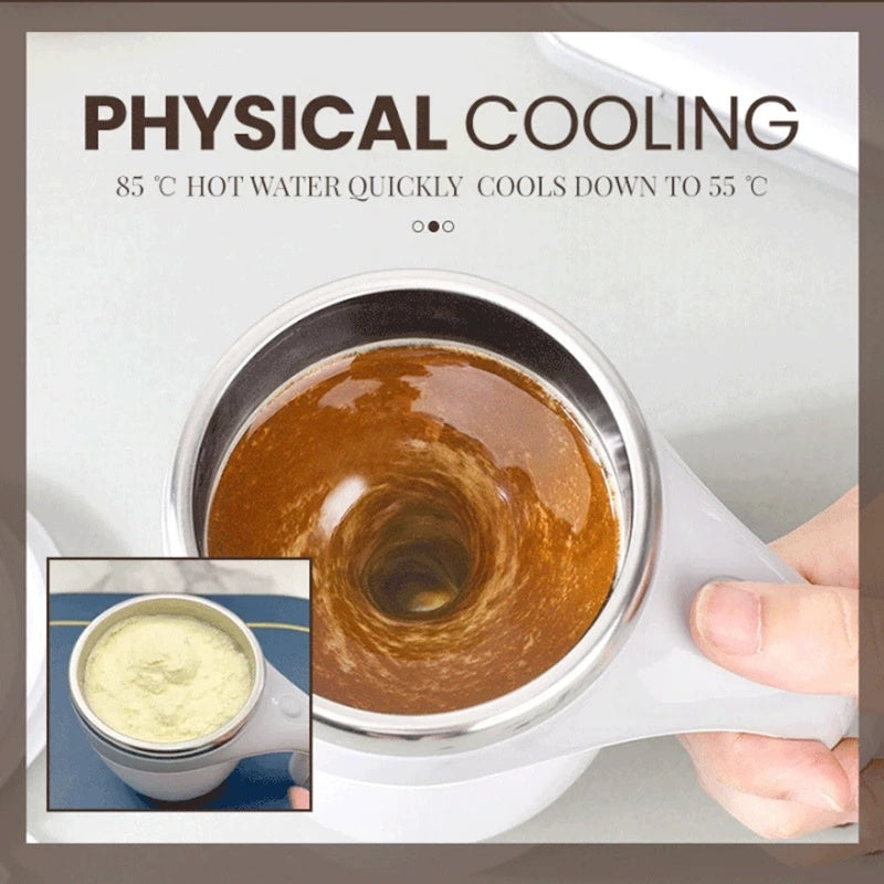 Rechargeable Automatic Electric Stirring Coffee Cup – Magnetic Rotating Milkshake & Water Mixer