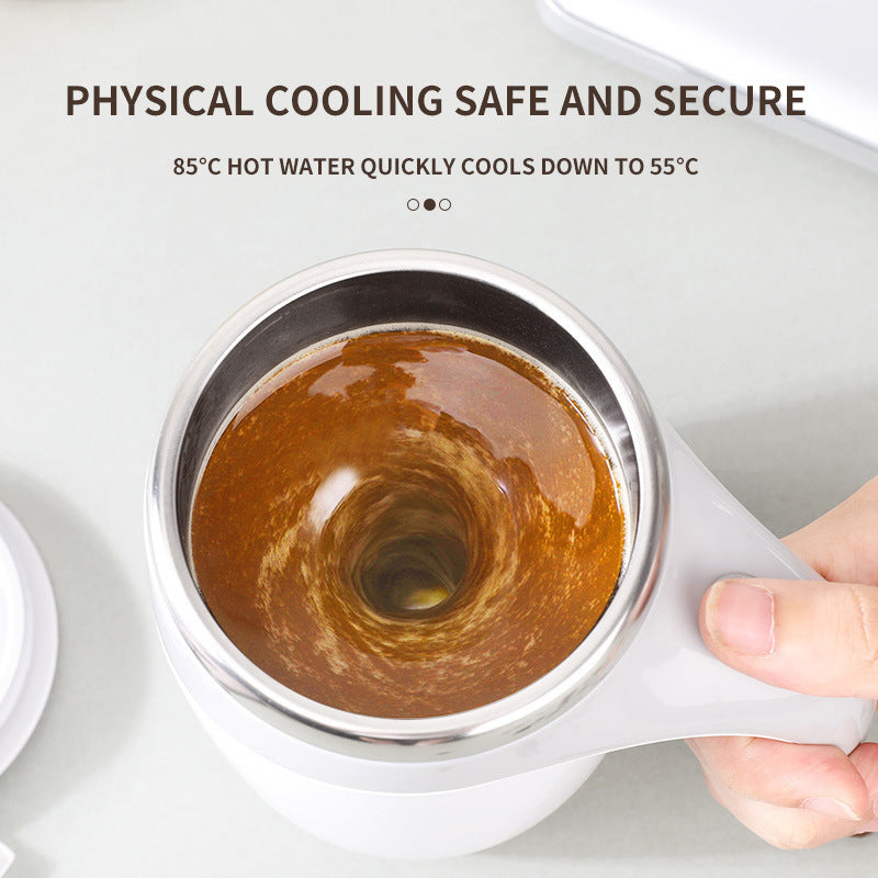 Rechargeable Automatic Electric Stirring Coffee Cup – Magnetic Rotating Milkshake & Water Mixer