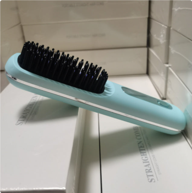 2-in-1 Wireless Hair Straightener Brush – Fast Heating Portable Comb with USB Charging