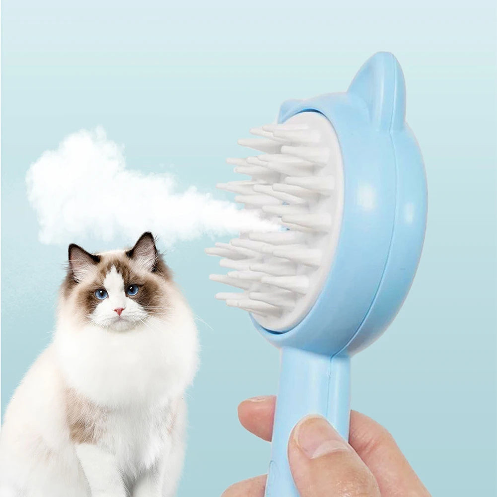 Rechargeable Mist Hair Cleaning Brush – Self-Cleaning Slicker Grooming Brush for Cats & Dogs
