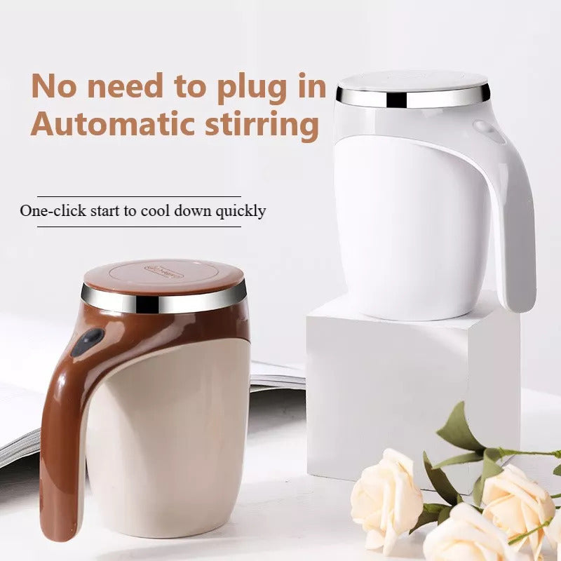 Rechargeable Automatic Electric Stirring Coffee Cup – Magnetic Rotating Milkshake & Water Mixer