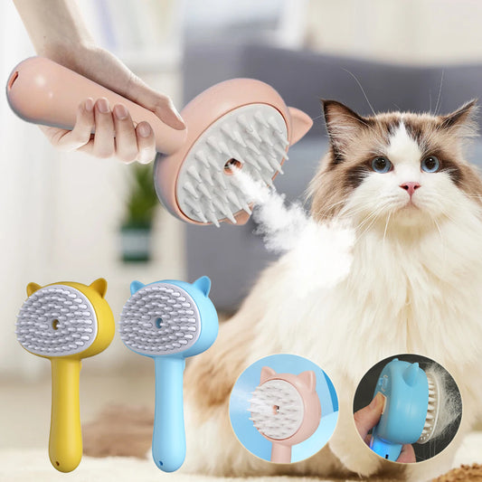 Rechargeable Mist Hair Cleaning Brush – Self-Cleaning Slicker Grooming Brush for Cats & Dogs