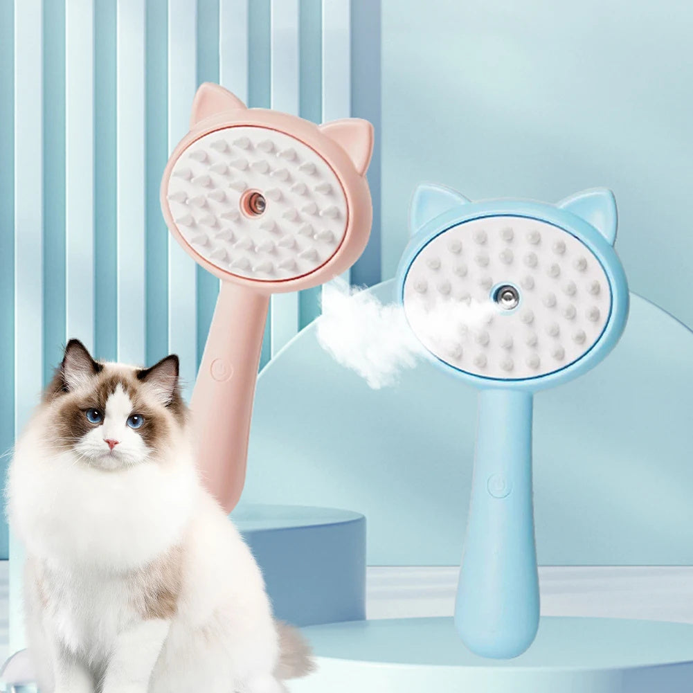 Rechargeable Mist Hair Cleaning Brush – Self-Cleaning Slicker Grooming Brush for Cats & Dogs