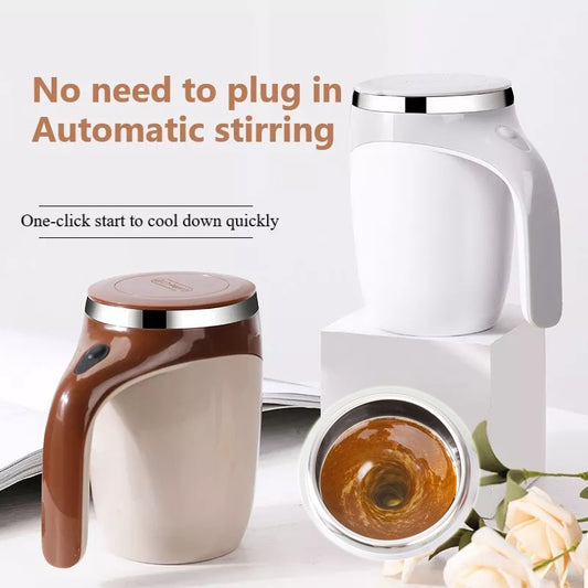 Rechargeable Automatic Electric Stirring Coffee Cup – Magnetic Rotating Milkshake & Water Mixer