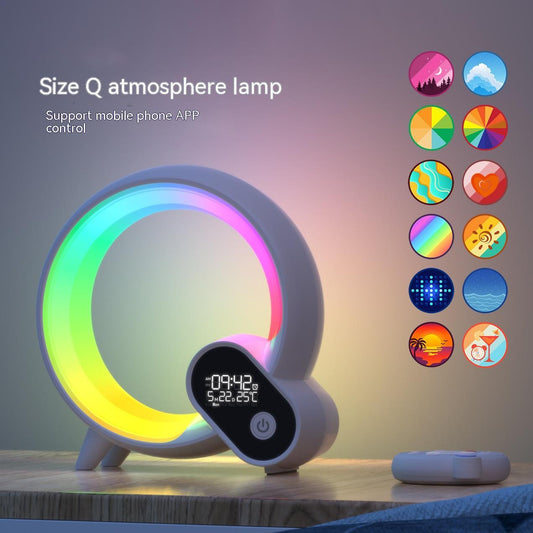 Creative Q Light Analog & Digital Sunrise Alarm Clock with Bluetooth Audio and Colorful Atmosphere Lighting